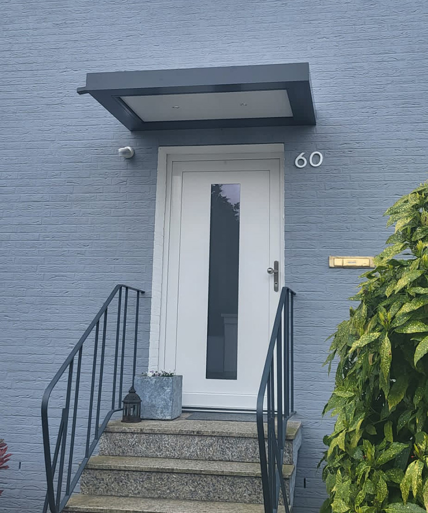 Haustür Vordach Platin von Profilbau Scheil