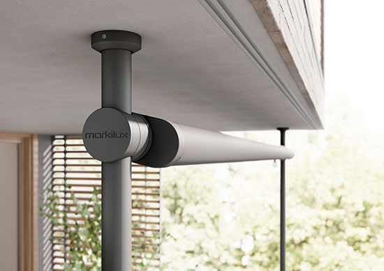 markilux 900 Markise Ansicht Kassette geschlossen. Profilbau Scheil.