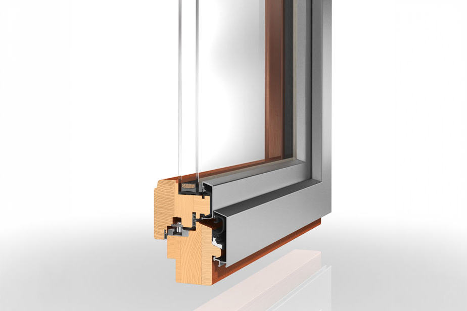 Holz-Aluminiumfenster Querschnitt