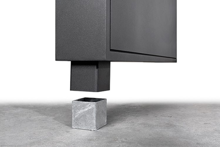 Verdeckt liegender Stützwürfel zur Bodenbefestigung